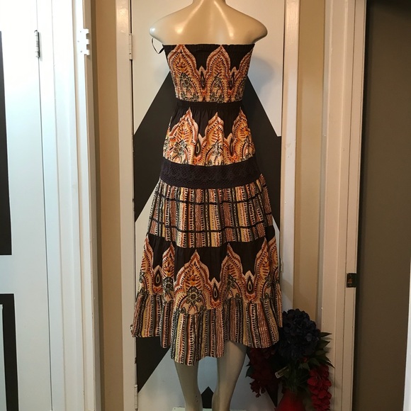She,s cool brown multi midi 100% cotton dress. - Picture 8 of 8